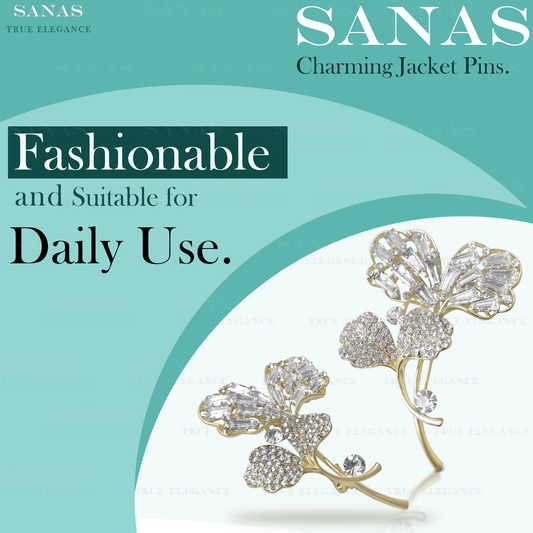 Sanas Big Flower Crystal Brooch Pin - 1Pc
