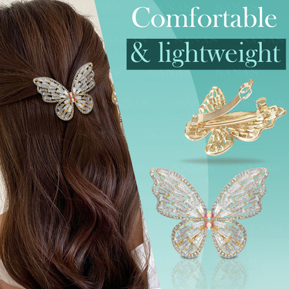 Sanas Crystal Butterfly Hair Clip - 1Pc