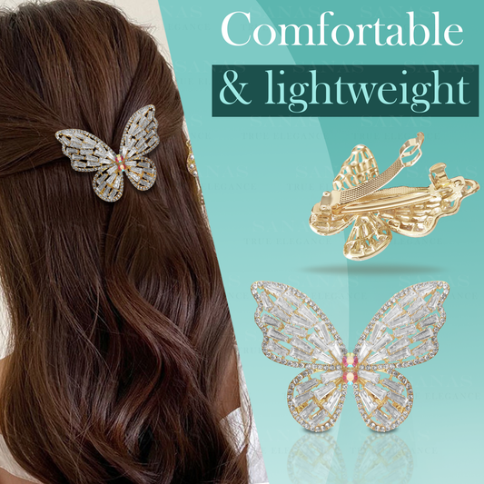 Sanas Crystal Butterfly Hair Clip - 1Pc