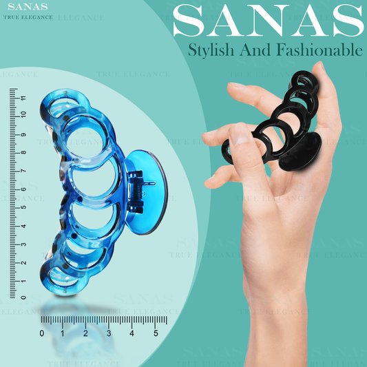 Sanas Six Ring Large Hair Clips - 3Pcs