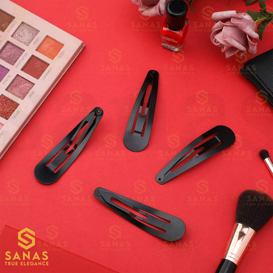 Sanas Black Metal Tic Tac Hair Pin - 12Pcs