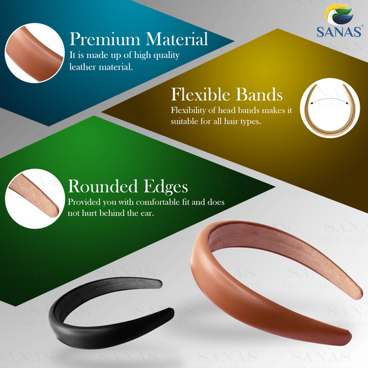 Sanas Leather Head Bands - 3Pcs