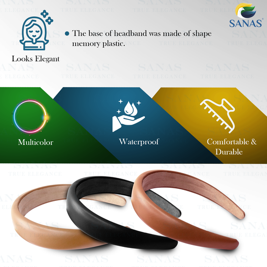 Sanas Leather Head Bands - 3Pcs