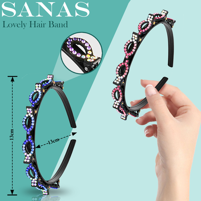 Rhinestone braided headbands for women stylish hair accessory