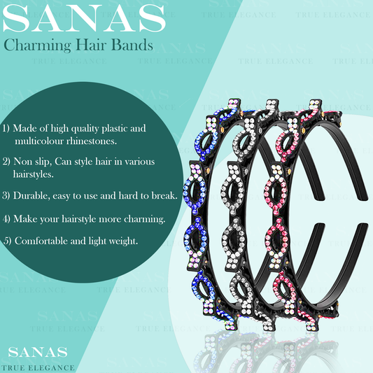 Multicolor braided headbands for women and girls