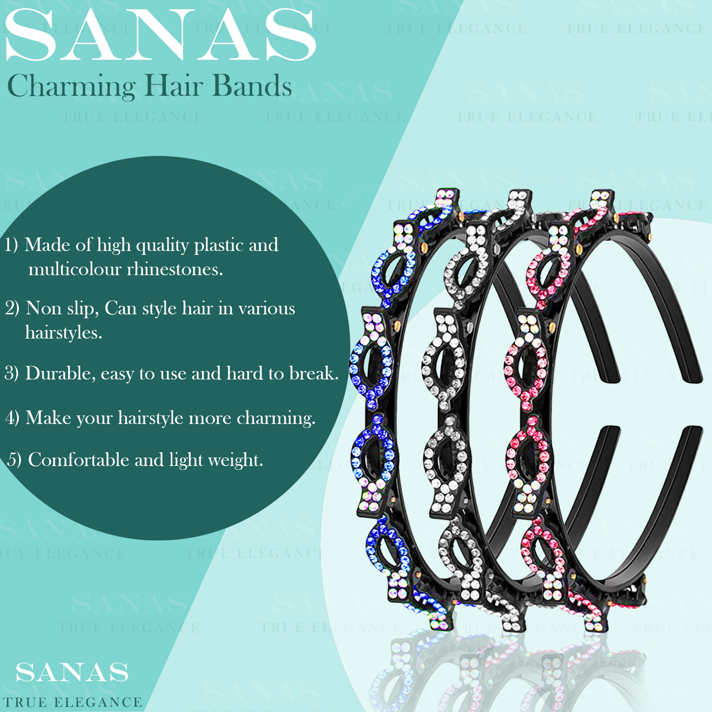 Multicolor braided headbands for women and girls