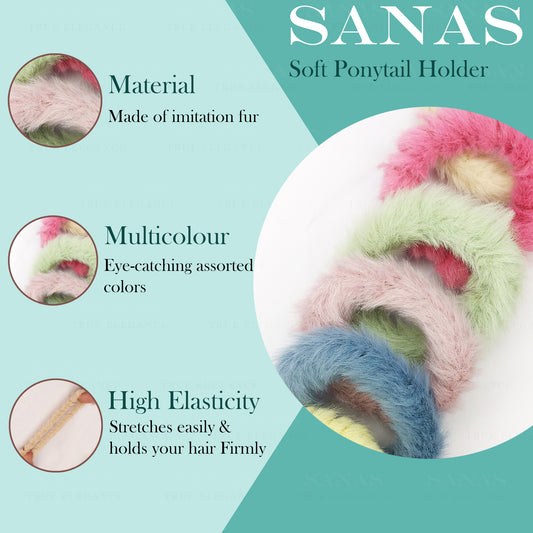 Multicolor fluffy scrunchies for girls