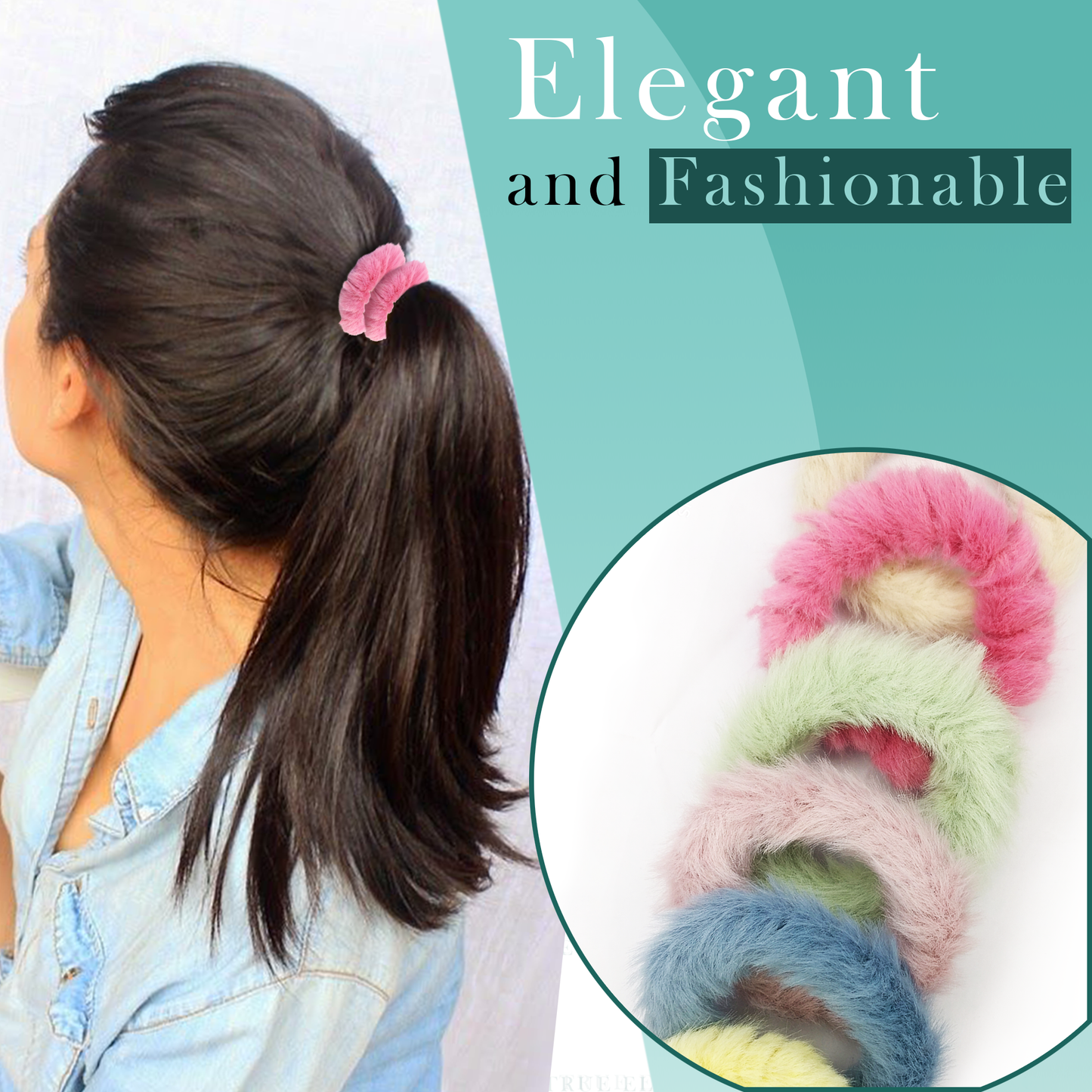 Women's scrunchies soft faux fur
