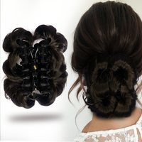 SANAS Artificial Hair Bun Brown Clip-In Hair Extension for Women