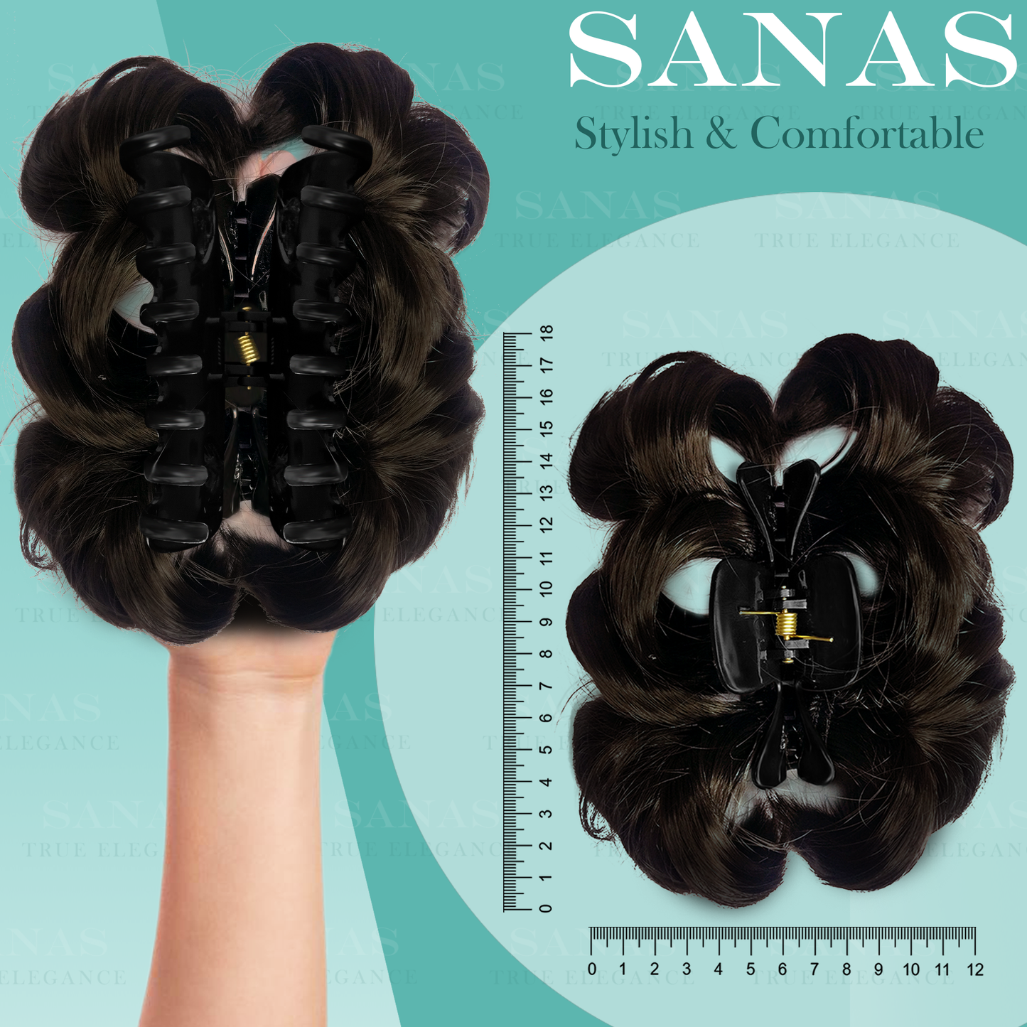 Sanas Stylish Artificial Hair Bun Brown - 1Pc