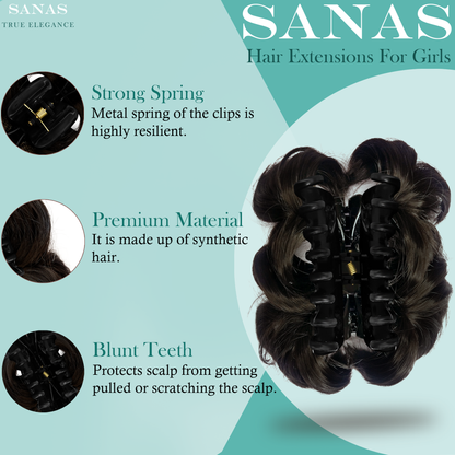 Sanas Stylish Artificial Hair Bun Brown - 1Pc