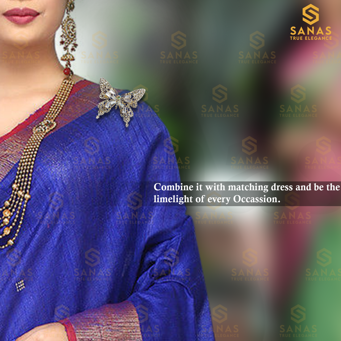 Sanas Butterfly Saree Pins for Women - 1Pc