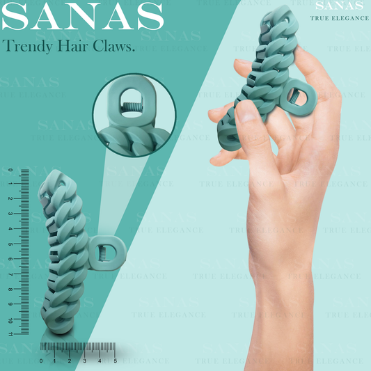 Sanas Chain Design Big Hair Claw - 4Pcs