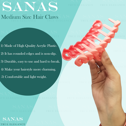 Sanas Chain Design Big Hair Claw - 4Pcs