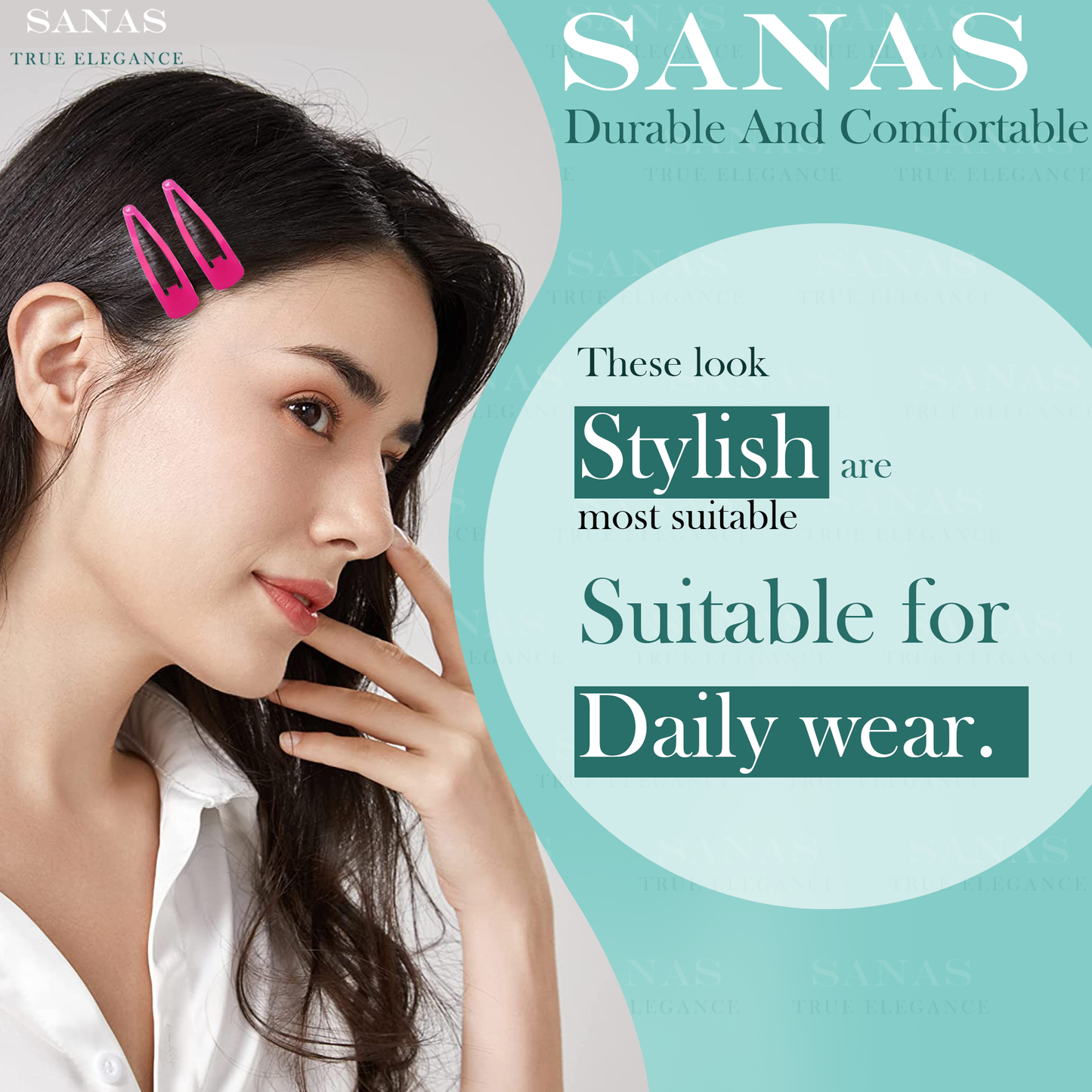 Sanas Tic Tac Hair Clips For Girls - 46Pcs