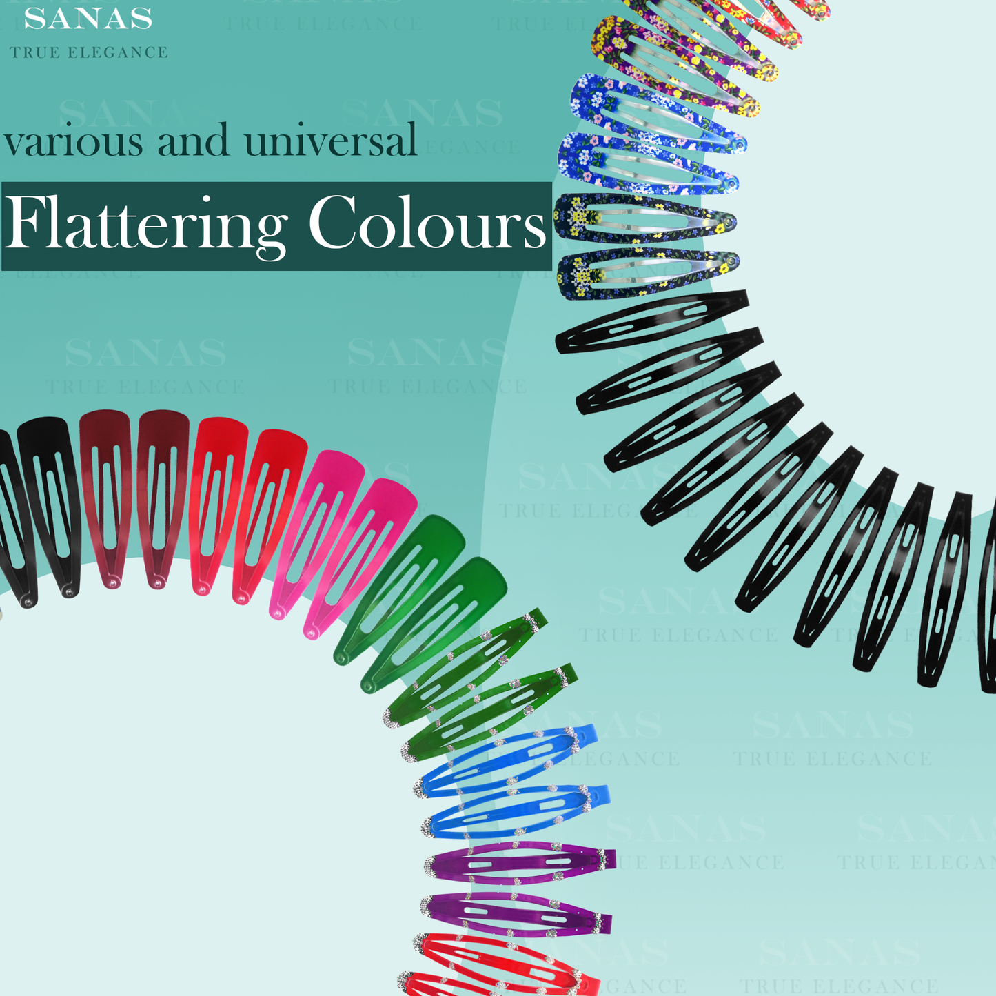 Sanas Tic Tac Hair Clips For Girls - 46Pcs