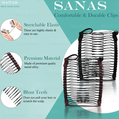 Sanas French Twist Hair Clip Comb For Women - 2Pcs