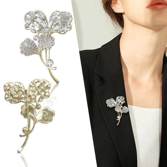 Sanas Big Flower Crystal Brooch Pin - 1Pc