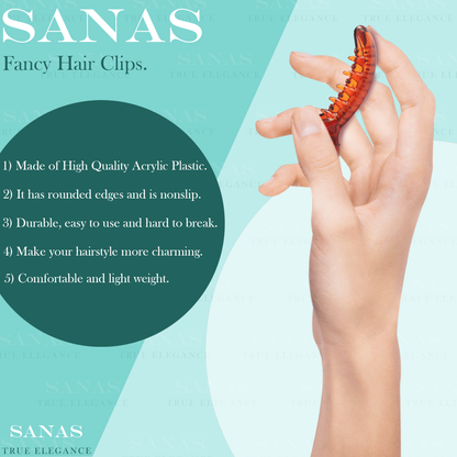 Sanas Medium Size Banana Clips - 3Pcs