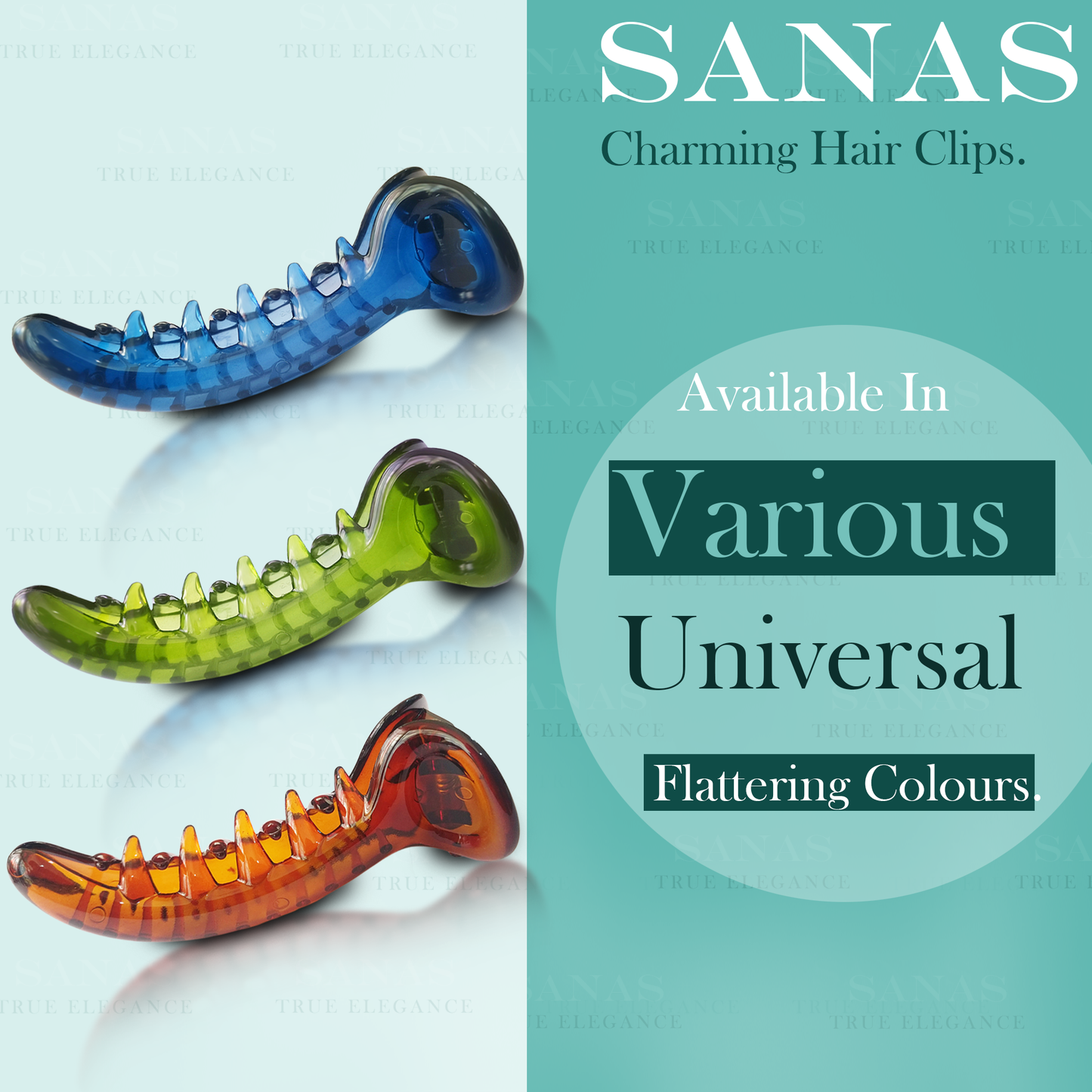 Sanas Medium Size Banana Clips - 3Pcs