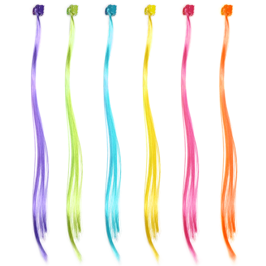 Sanas Artificial Coloured Hair Extensions For Kids - 6Pcs