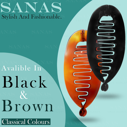 Sanas Large Fishtail Banana Hair Clip - 2Pcs