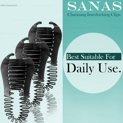 Sanas Flexible Clincher Hair Clip for Women - 3Pcs