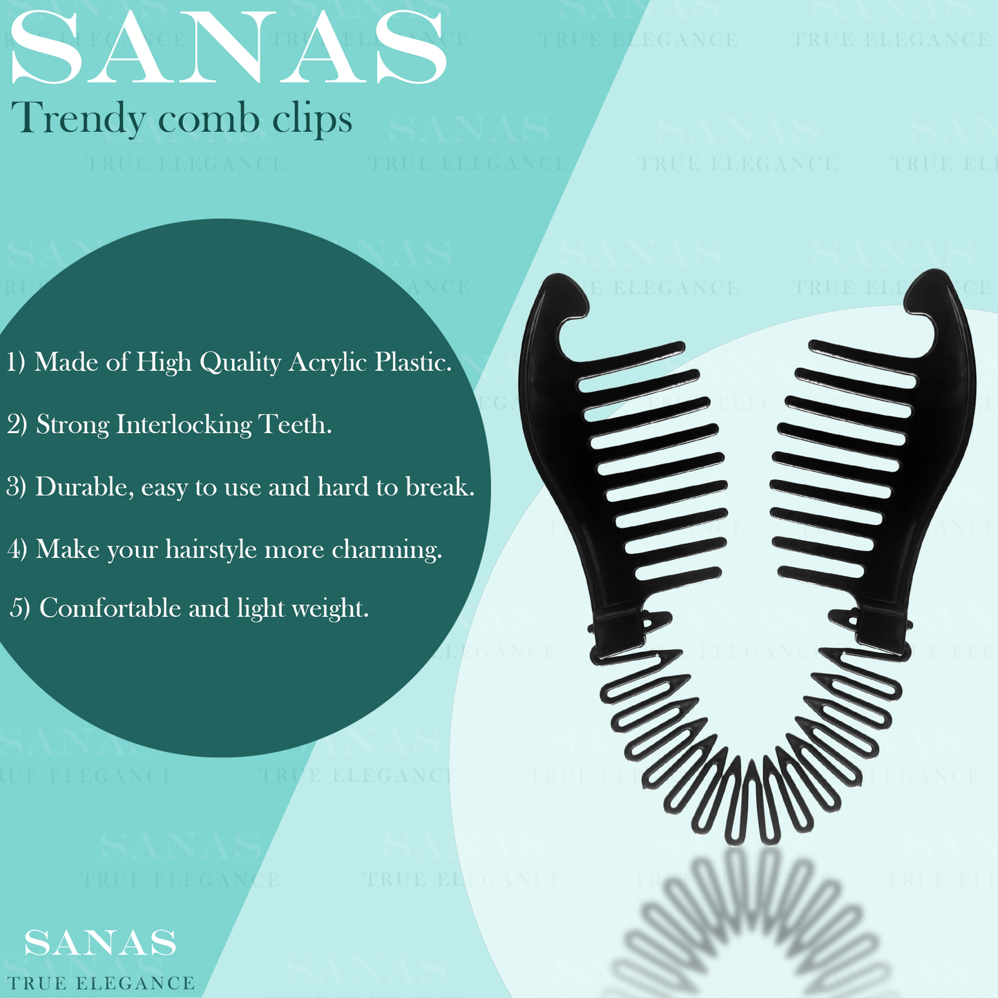 Sanas Flexible Clincher Hair Clip for Women - 3Pcs