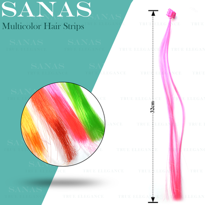 Sanas Artificial Coloured Hair Extensions For Kids - 6Pcs