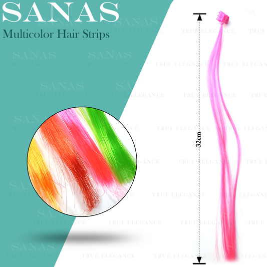 Sanas Artificial Coloured Hair Extensions For Kids - 6Pcs