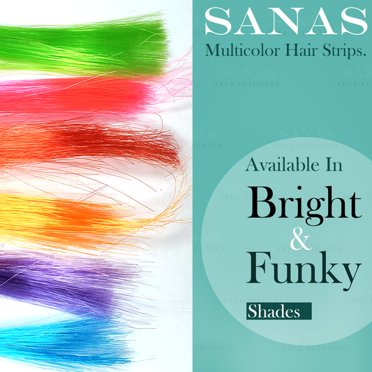 Sanas Artificial Coloured Hair Extensions For Kids - 6Pcs