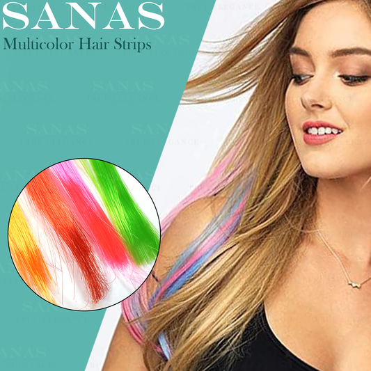 Sanas Artificial Coloured Hair Extensions For Kids - 6Pcs