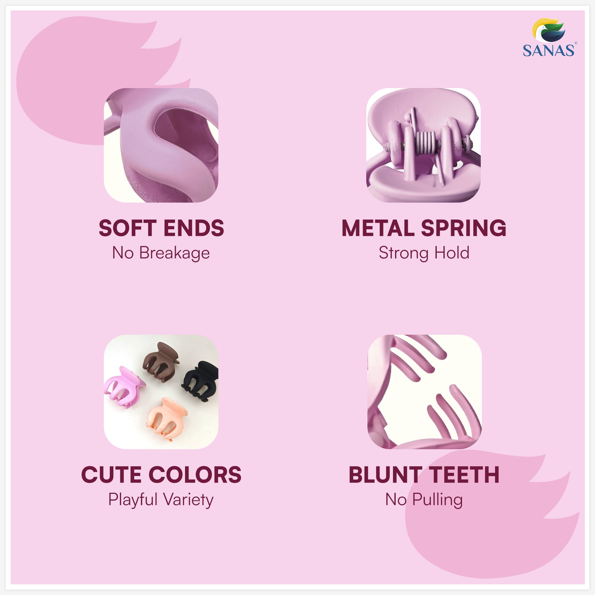 Girls hair accessories – Sanas mini curve clips pack of 10