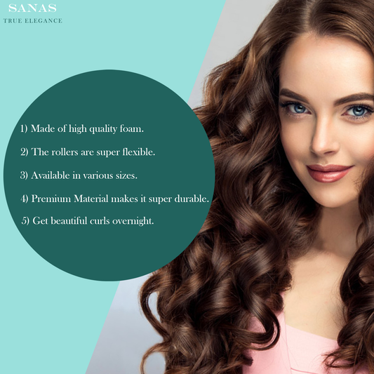 Sanas Heatless Curler For Hair Women Flexi Rods - 20-Piece