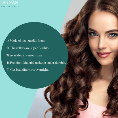 Sanas Heatless Curler For Hair Women Flexi Rods - 20-Piece