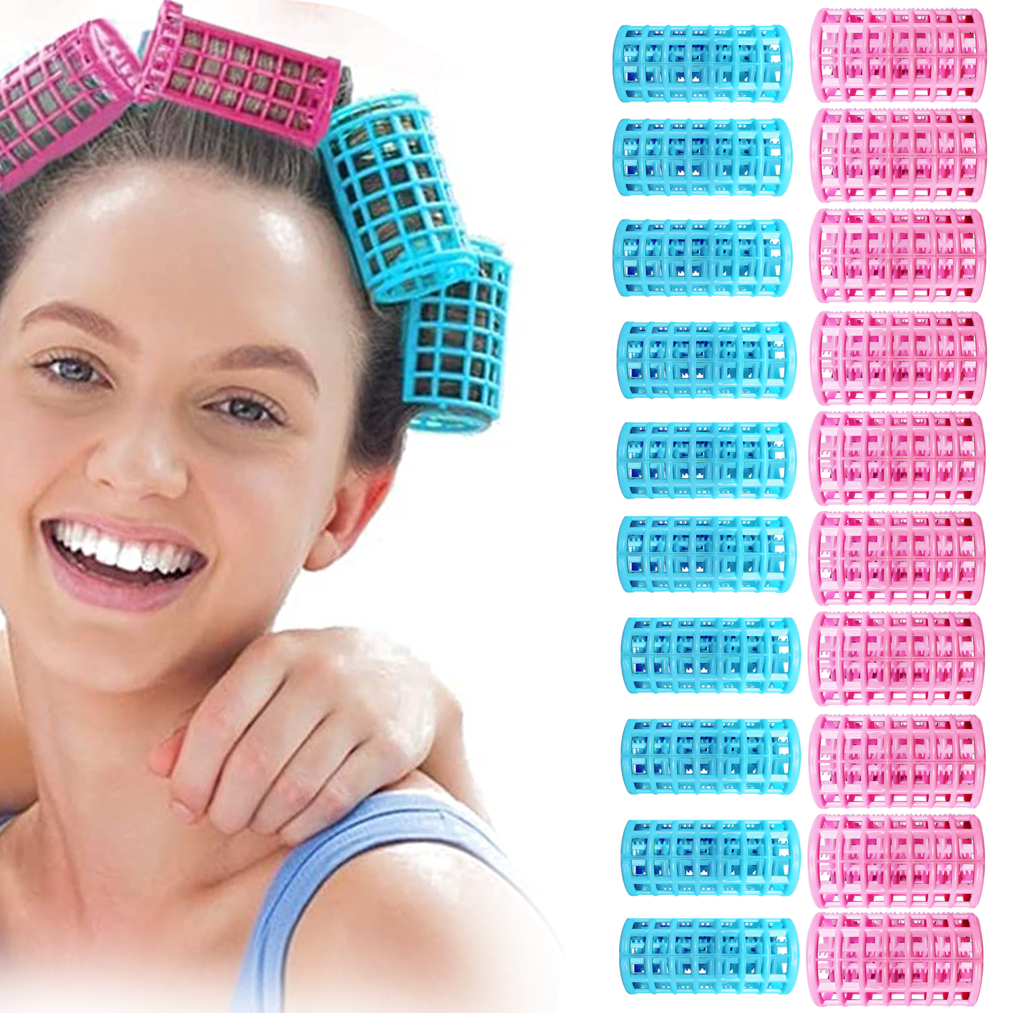 Sanas Self Grip Curler Rollers for Hair - 20Pcs