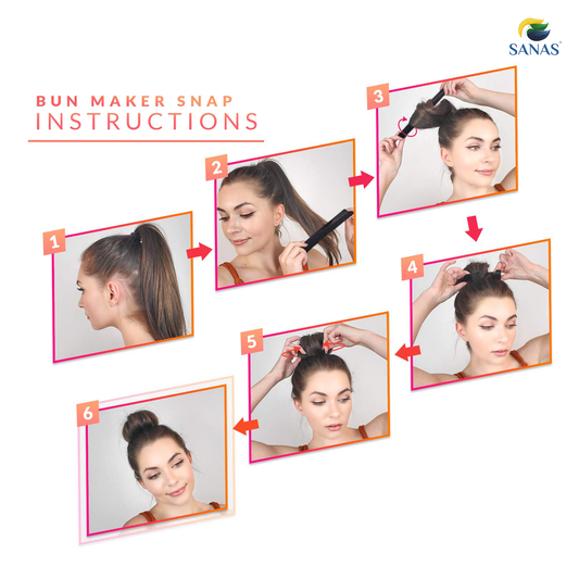 Sanas Hairagami Hair Styling Roll – Bun & Ponytail Styling Accessory – 2 Pcs