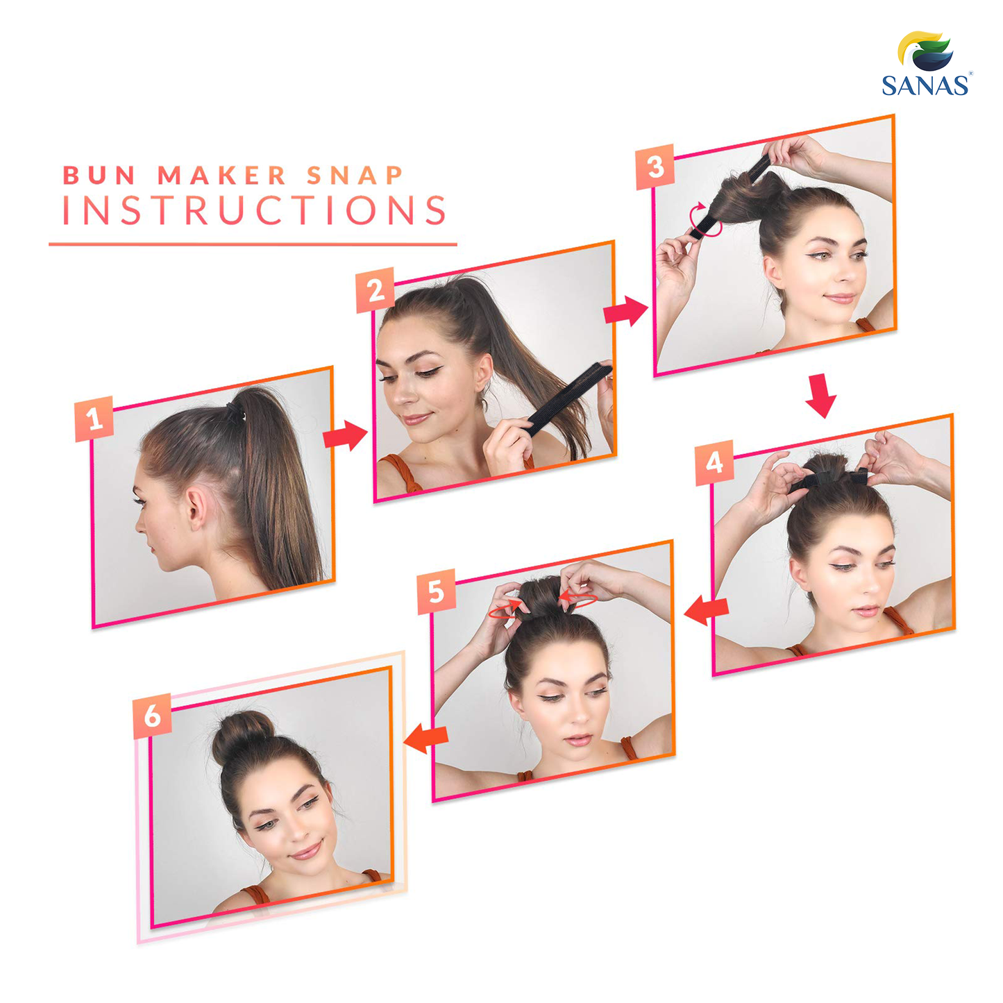 Sanas Hairagami Hair Styling Roll – Bun & Ponytail Styling Accessory – 2 Pcs