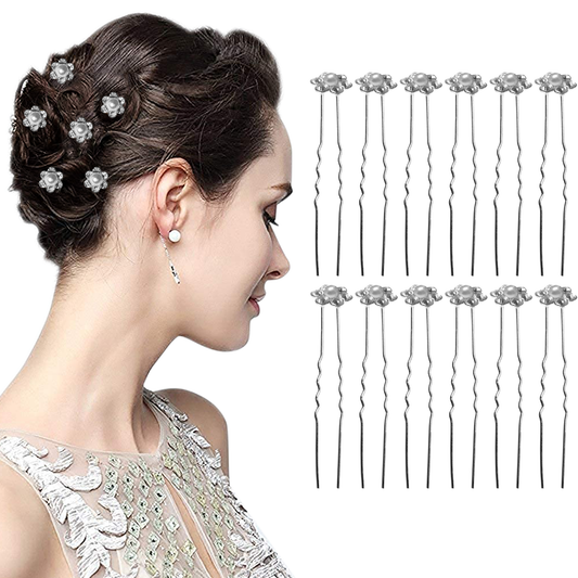 Sanas Juda Pin Pearl CR Silver - 12Pcs