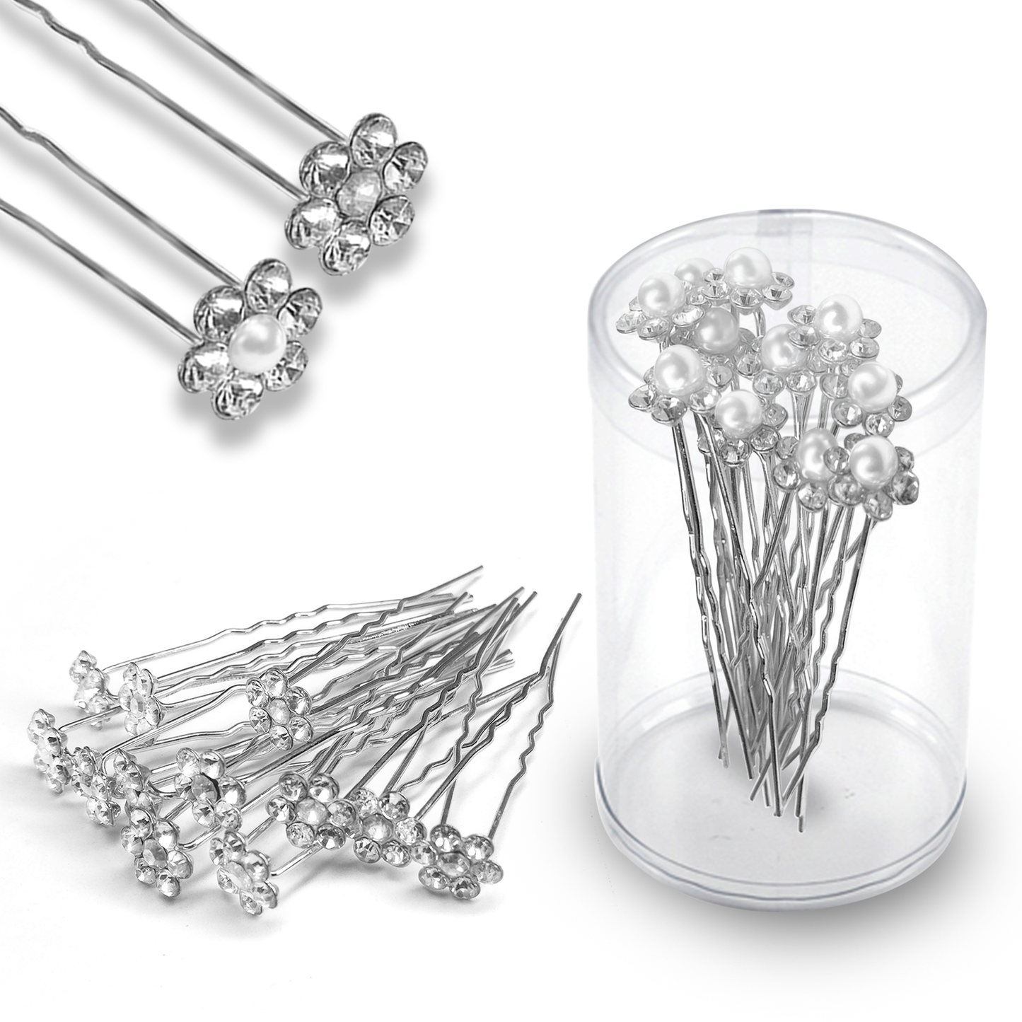 Sanas Updo Hair Accessories Rhinestone - 24Pcs