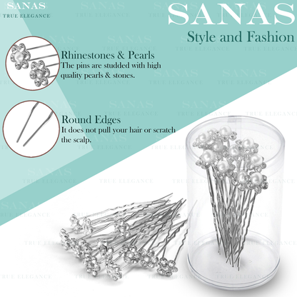 Sanas Updo Hair Accessories Rhinestone - 24Pcs