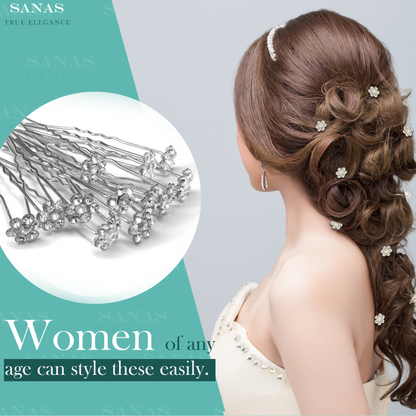 Sanas Updo Hair Accessories Rhinestone - 24Pcs