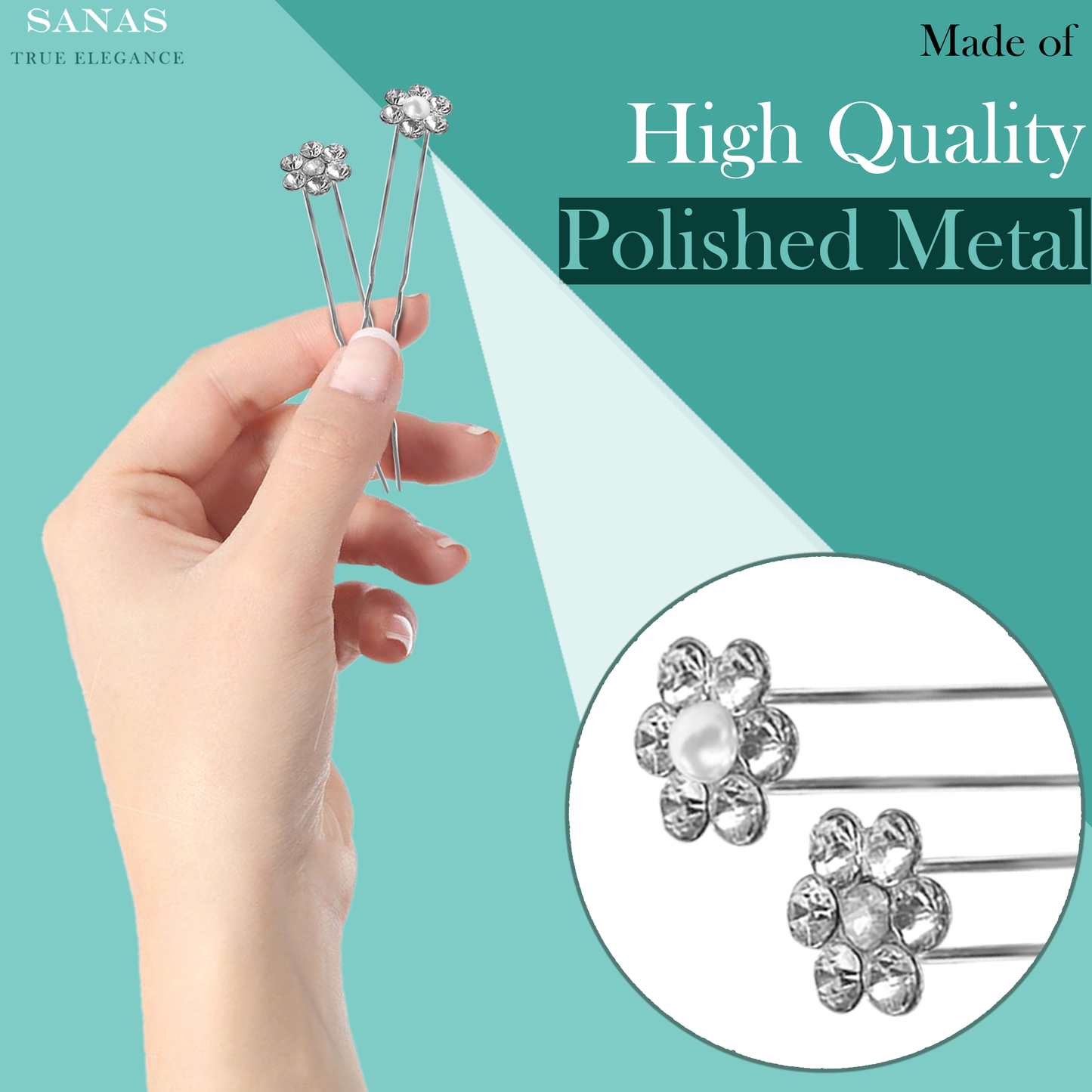 Sanas Updo Hair Accessories Rhinestone - 24Pcs