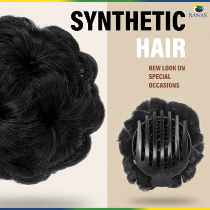 Sanas Black Bun Clip Hair Extension - 1Pc