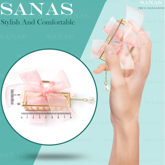 Sanas Hair Bow Metal Clips 3Pcs