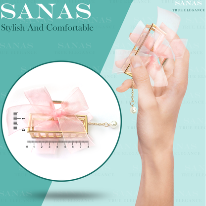 Sanas Hair Bow Metal Clips 3Pcs