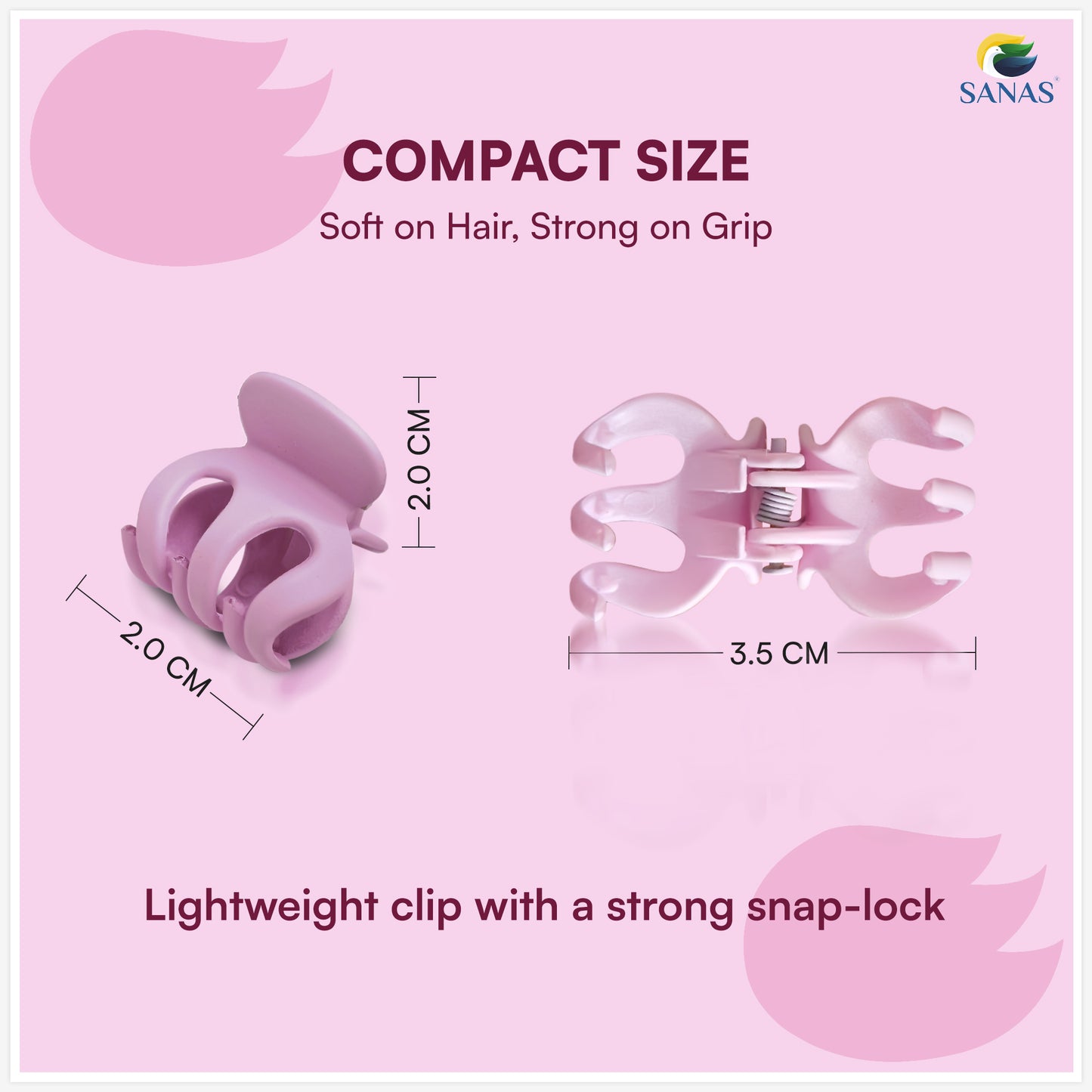 Mini curve hair clips for girls – Sanas 10 pcs cute kids hair accessories