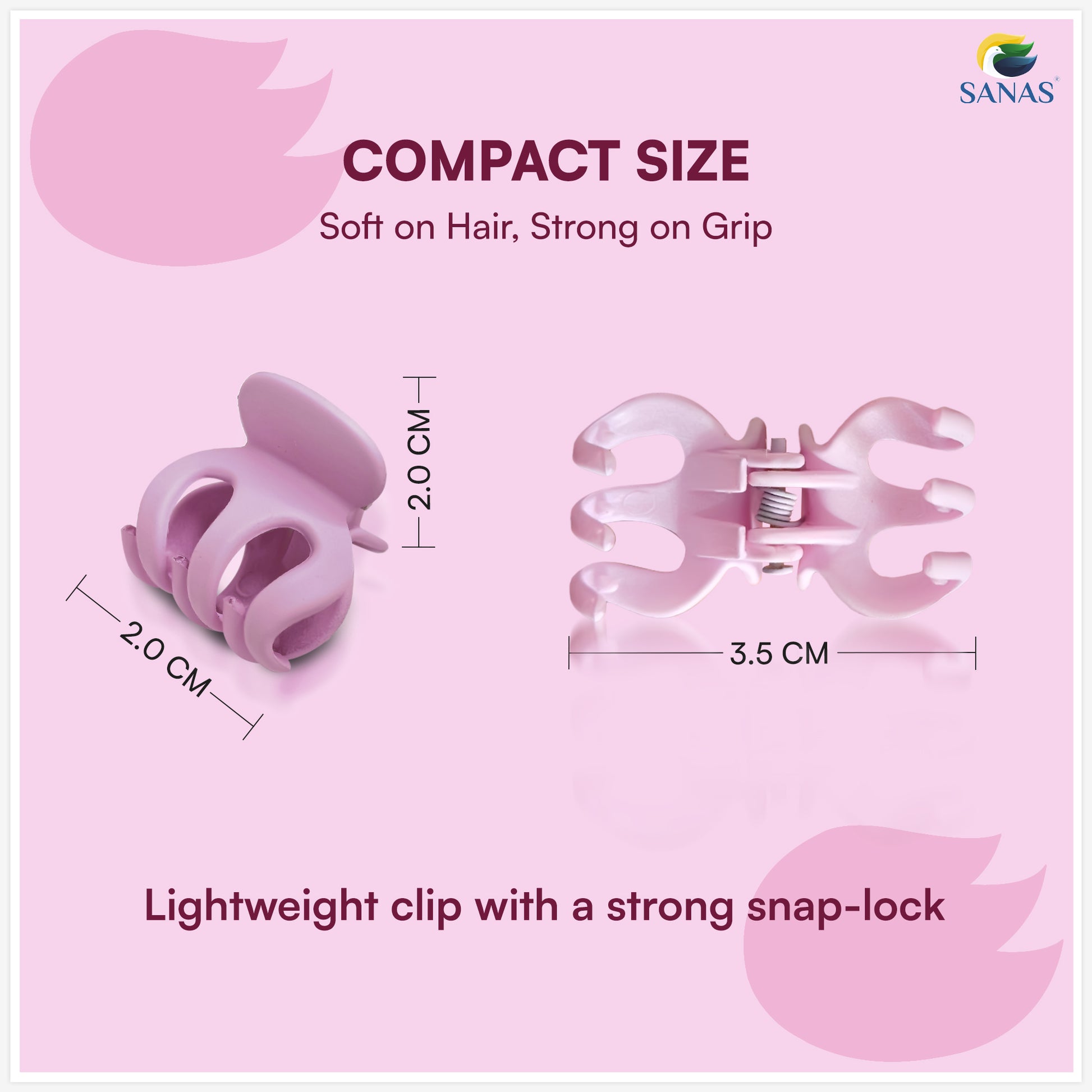 Mini curve hair clips for girls – Sanas 10 pcs cute kids hair accessories