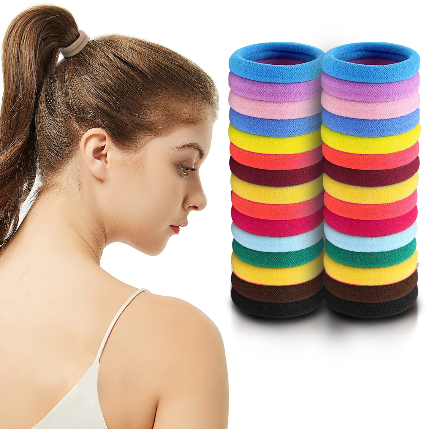 SANAS (36 Pcs) Multi Color Rubber Band Hair Accessories for Women and Girls (36 Pcs)