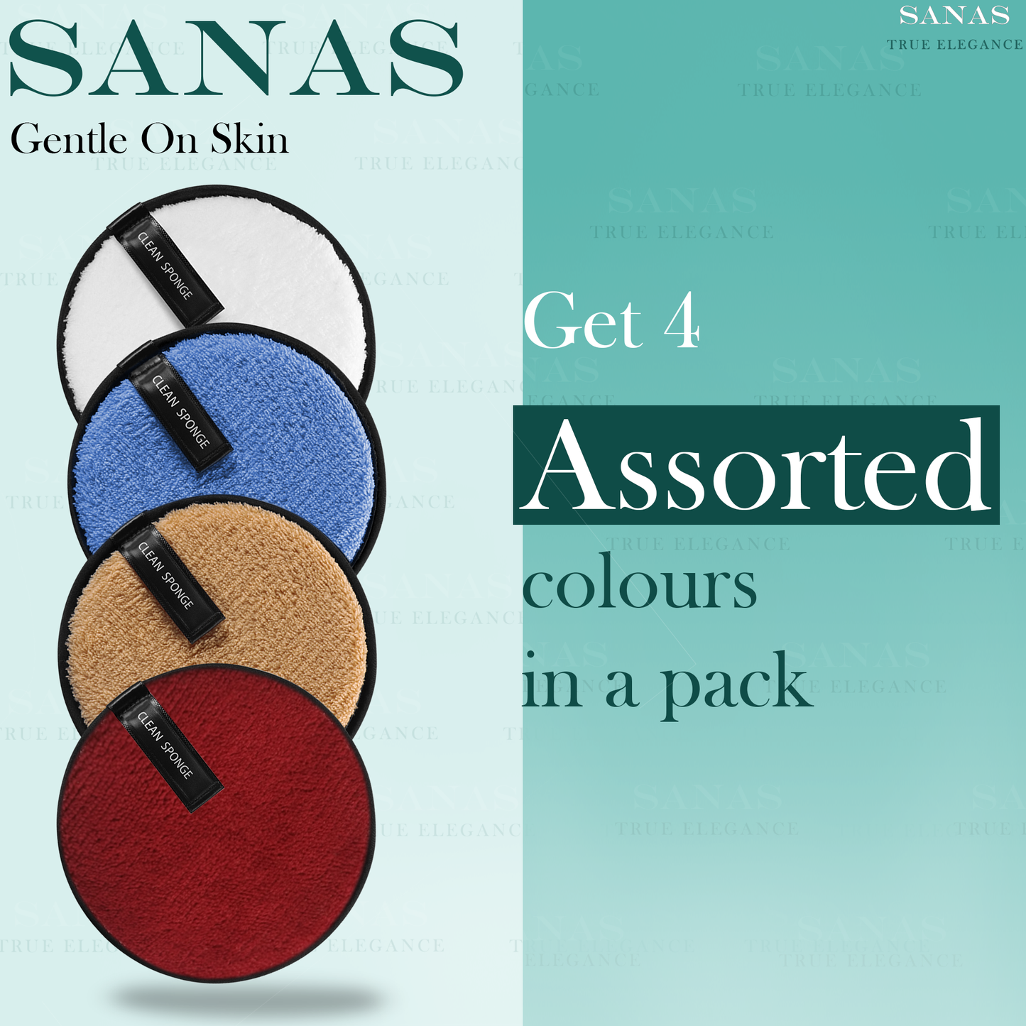 Sanas Make-Up Removers Pads - 4Pcs